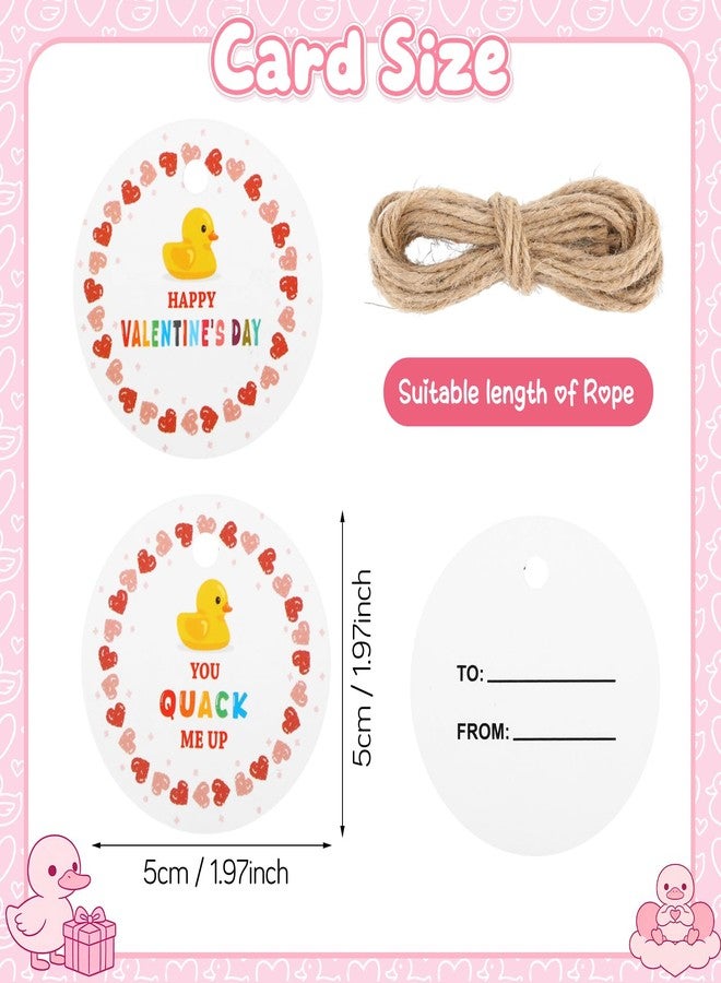 جيريفي قطعتان من البط المطاطي الصغير بحجم 3 بوصات لعيد الحب مع بطاقات هدايا عيد الحب، ألعاب بط مطاطية لجوائز ألعاب التبادل في الفصول الدراسية وهدايا حفلات الكرنفال. - Image 3